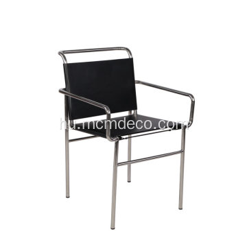 Modern design fekete bőr Eileen szürke Roquebrune szék